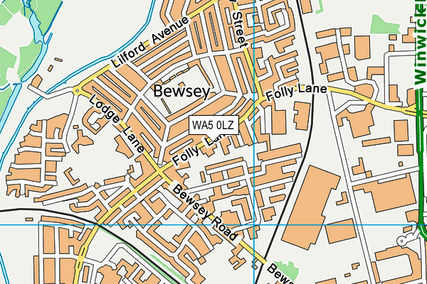 WA5 0LZ map - OS VectorMap District (Ordnance Survey)