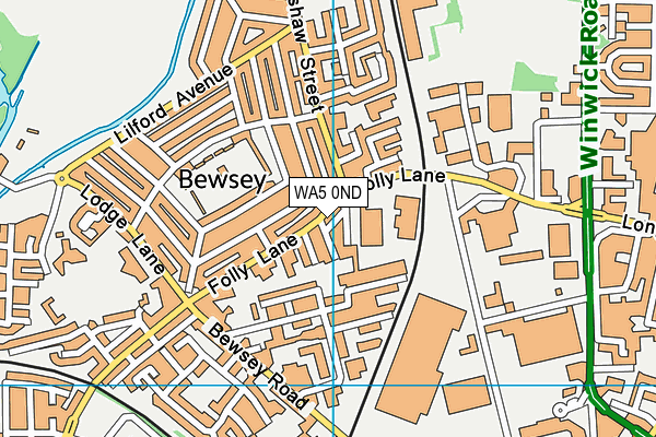 WA5 0ND map - OS VectorMap District (Ordnance Survey)