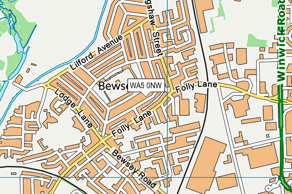 WA5 0NW map - OS VectorMap District (Ordnance Survey)