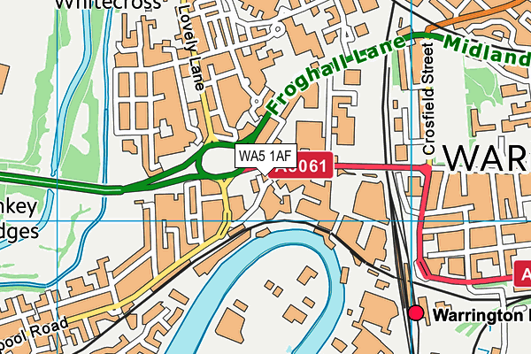 WA5 1AF map - OS VectorMap District (Ordnance Survey)
