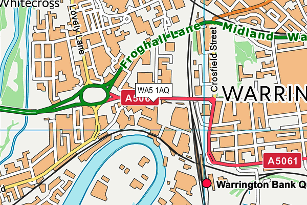 WA5 1AQ map - OS VectorMap District (Ordnance Survey)