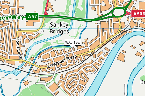 WA5 1BE map - OS VectorMap District (Ordnance Survey)