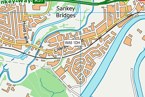 WA5 1DH map - OS VectorMap District (Ordnance Survey)