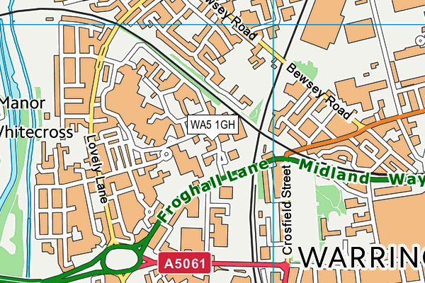 WA5 1GH map - OS VectorMap District (Ordnance Survey)