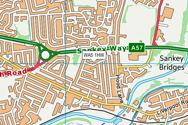 WA5 1HW map - OS VectorMap District (Ordnance Survey)