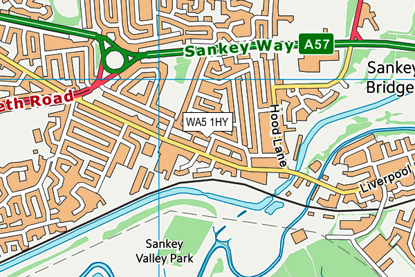 WA5 1HY map - OS VectorMap District (Ordnance Survey)