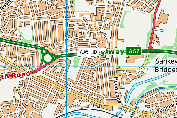 WA5 1JD map - OS VectorMap District (Ordnance Survey)