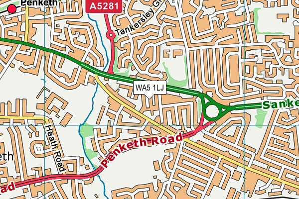 WA5 1LJ map - OS VectorMap District (Ordnance Survey)