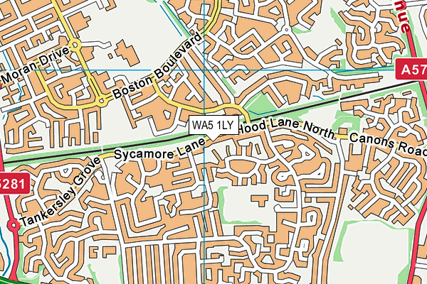 WA5 1LY map - OS VectorMap District (Ordnance Survey)