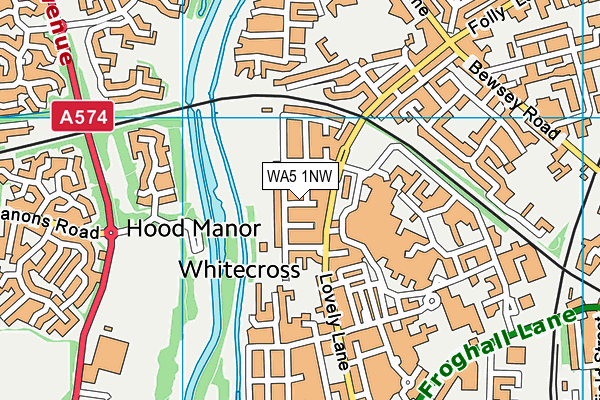 WA5 1NW map - OS VectorMap District (Ordnance Survey)