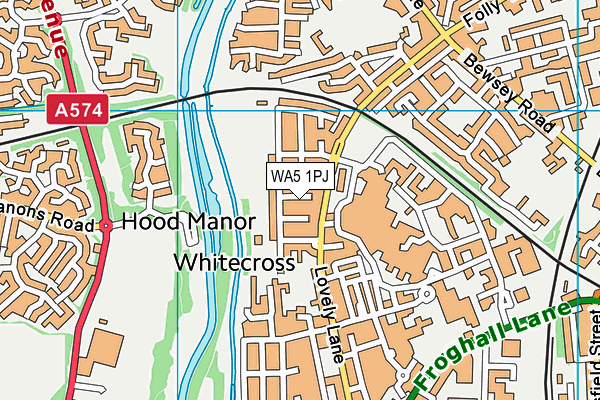 WA5 1PJ map - OS VectorMap District (Ordnance Survey)