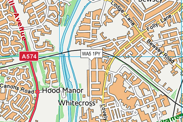 WA5 1PY map - OS VectorMap District (Ordnance Survey)