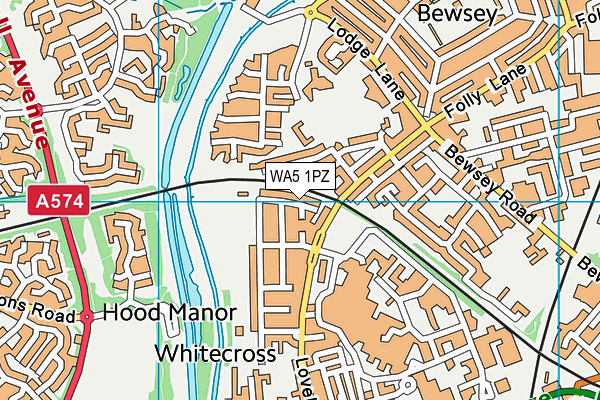 WA5 1PZ map - OS VectorMap District (Ordnance Survey)