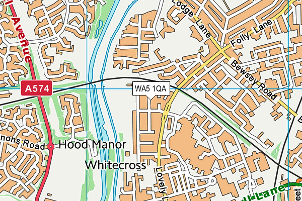 WA5 1QA map - OS VectorMap District (Ordnance Survey)
