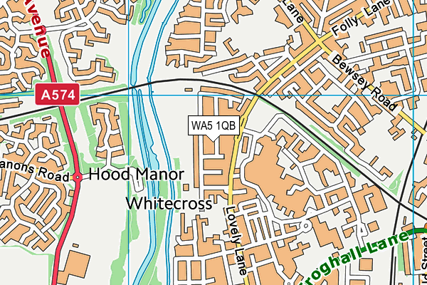 WA5 1QB map - OS VectorMap District (Ordnance Survey)