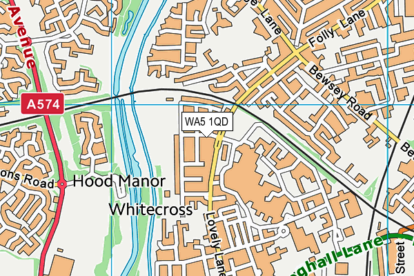 WA5 1QD map - OS VectorMap District (Ordnance Survey)