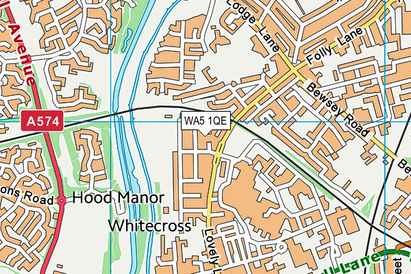 WA5 1QE map - OS VectorMap District (Ordnance Survey)