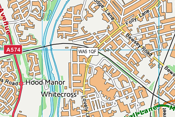 WA5 1QF map - OS VectorMap District (Ordnance Survey)
