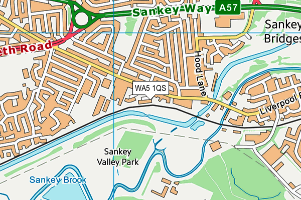 WA5 1QS map - OS VectorMap District (Ordnance Survey)