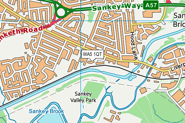 WA5 1QT map - OS VectorMap District (Ordnance Survey)
