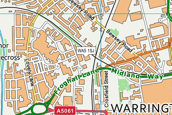 WA5 1SJ map - OS VectorMap District (Ordnance Survey)