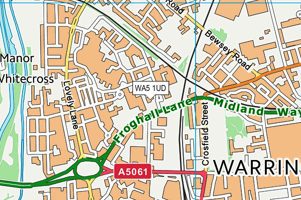 WA5 1UD map - OS VectorMap District (Ordnance Survey)