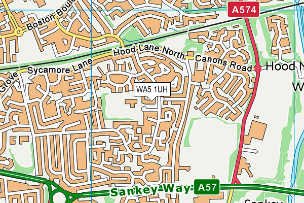 WA5 1UH map - OS VectorMap District (Ordnance Survey)