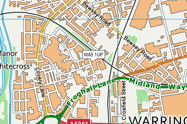 WA5 1UP map - OS VectorMap District (Ordnance Survey)