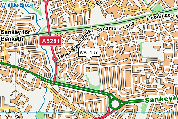 WA5 1UY map - OS VectorMap District (Ordnance Survey)