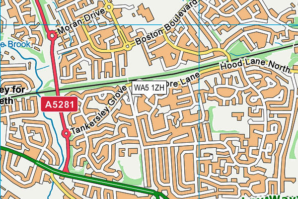 WA5 1ZH map - OS VectorMap District (Ordnance Survey)