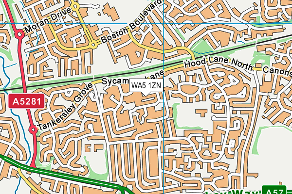 WA5 1ZN map - OS VectorMap District (Ordnance Survey)