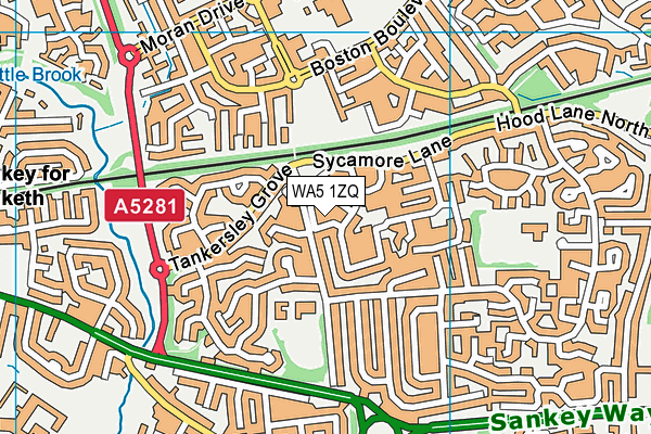 WA5 1ZQ map - OS VectorMap District (Ordnance Survey)