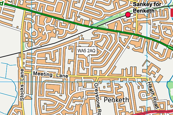 WA5 2AQ map - OS VectorMap District (Ordnance Survey)