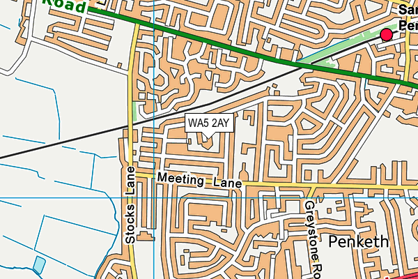 WA5 2AY map - OS VectorMap District (Ordnance Survey)