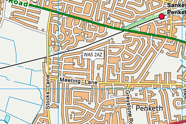 WA5 2AZ map - OS VectorMap District (Ordnance Survey)