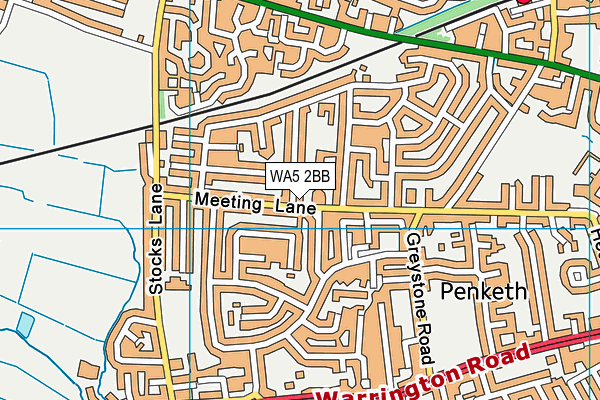 WA5 2BB map - OS VectorMap District (Ordnance Survey)