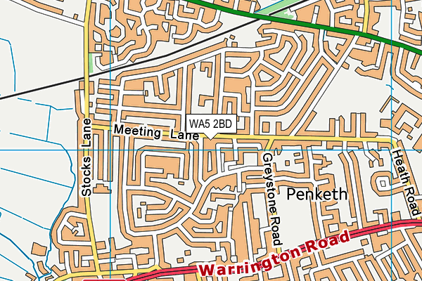 WA5 2BD map - OS VectorMap District (Ordnance Survey)