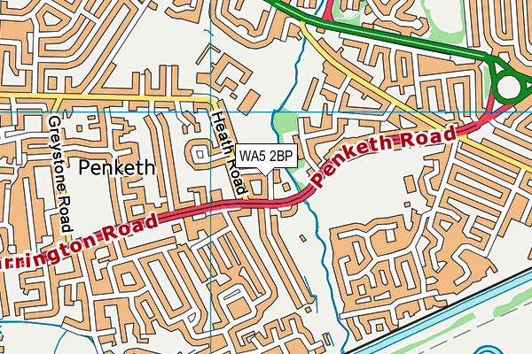 WA5 2BP map - OS VectorMap District (Ordnance Survey)