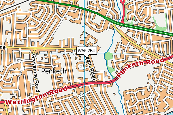 WA5 2BU map - OS VectorMap District (Ordnance Survey)