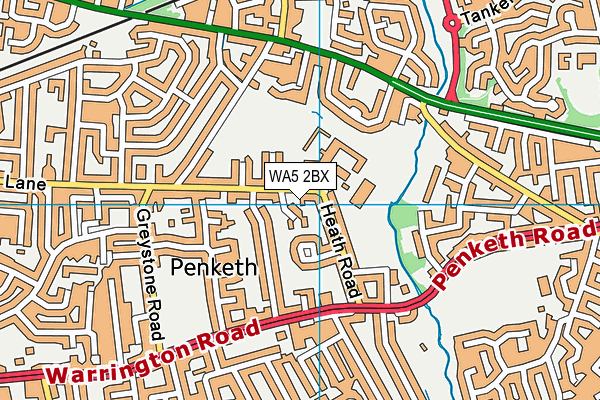 WA5 2BX map - OS VectorMap District (Ordnance Survey)