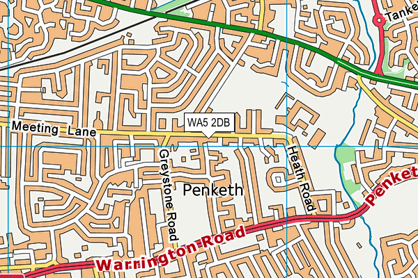 WA5 2DB map - OS VectorMap District (Ordnance Survey)
