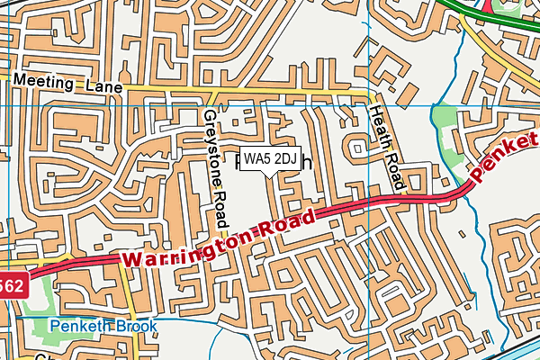 WA5 2DJ map - OS VectorMap District (Ordnance Survey)