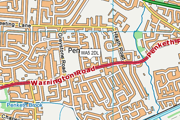 WA5 2DL map - OS VectorMap District (Ordnance Survey)