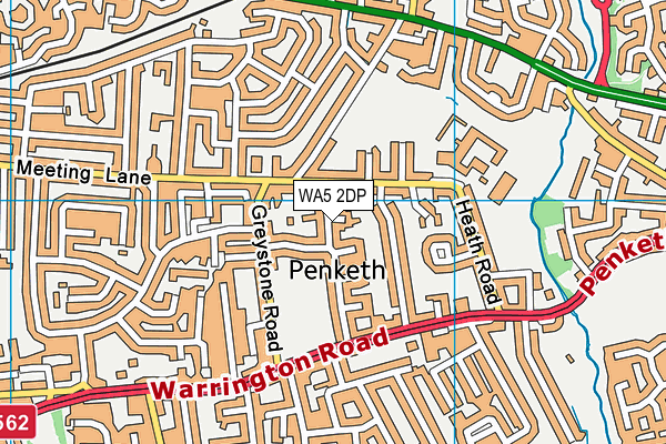 WA5 2DP map - OS VectorMap District (Ordnance Survey)