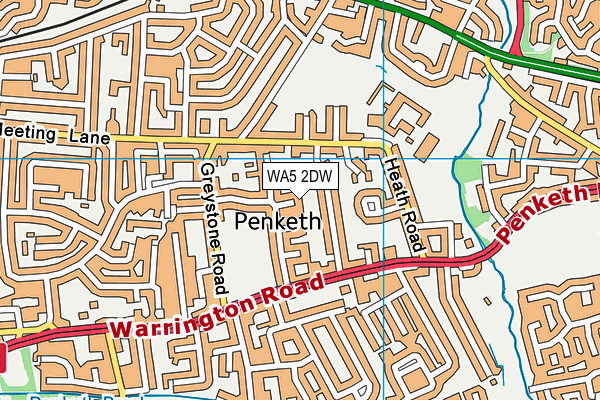 WA5 2DW map - OS VectorMap District (Ordnance Survey)
