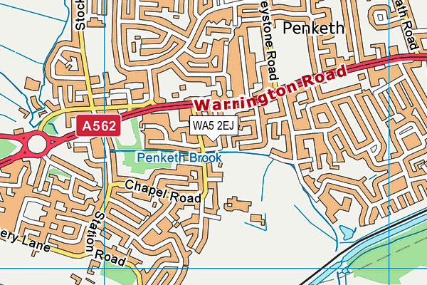 WA5 2EJ map - OS VectorMap District (Ordnance Survey)