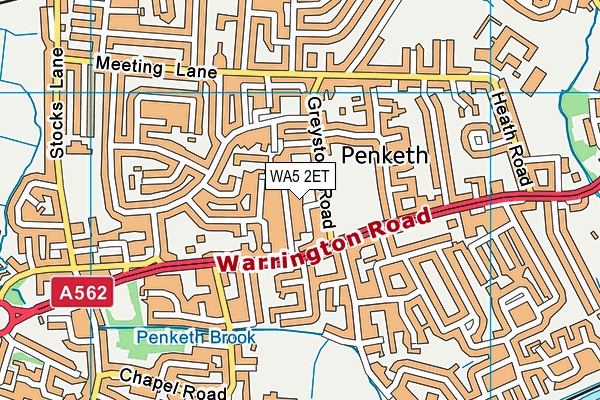 WA5 2ET map - OS VectorMap District (Ordnance Survey)