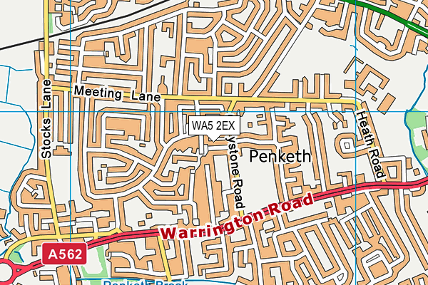 WA5 2EX map - OS VectorMap District (Ordnance Survey)