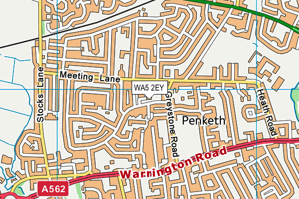 WA5 2EY map - OS VectorMap District (Ordnance Survey)