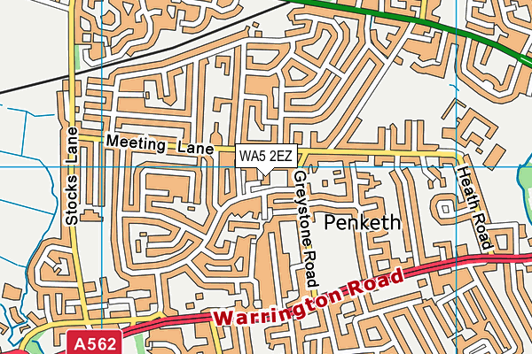 WA5 2EZ map - OS VectorMap District (Ordnance Survey)